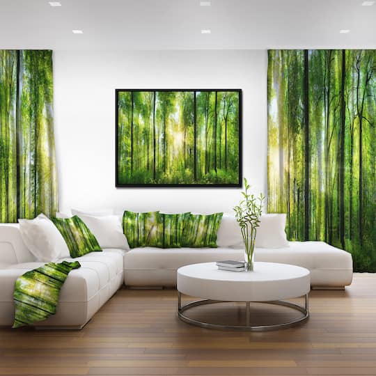 Designart - Forest with Rays of Sun Panorama